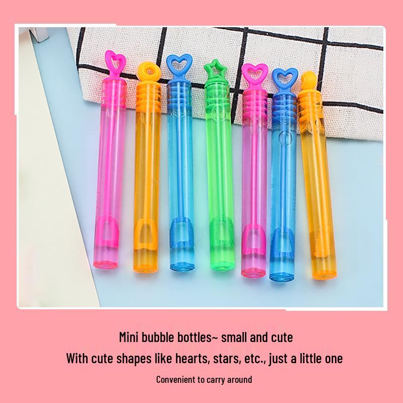 Heart-Shaped Mini Bubble Wand - Portable Star Shaped Blower for Kids