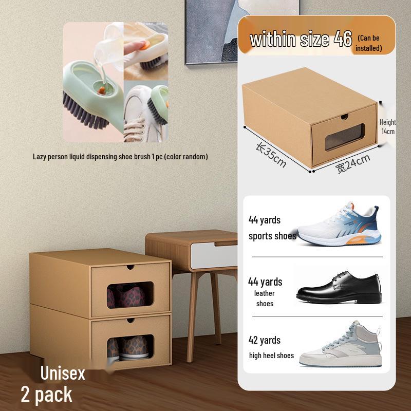 Schuhregal: Platzsparende transparente Kraftpapier-Aufbewahrungsboxen