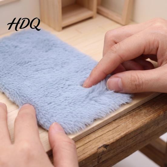 Plush Flooring for Dollhouse Miniature Rug Soft Carpet Realistic Mini Home Decor Enthusiasts Floor Mat DIY Scene Decorations