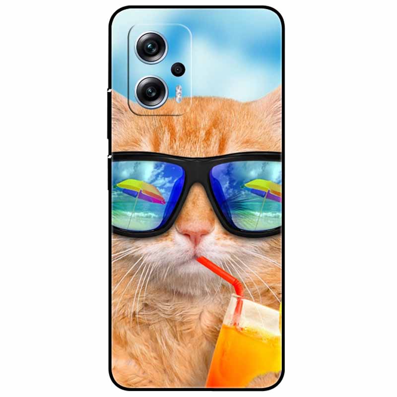 For Xiaomi Poco X4 GT Case 6.6'' Cat Wolf TPU Silicone Soft Coque Fundas for Poco X4 GT 5G Cover Black Edge Lovely PocoX4 X 4 GT