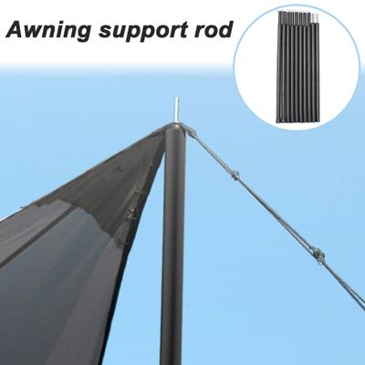 1 juego de poste de soporte para toldo con bolsa de almacenamiento, 10 secciones de metal resistente para exteriores, playa, senderismo, camping, sombrilla, hamaca, lona, ​​soporte para tienda, varilla de hierro