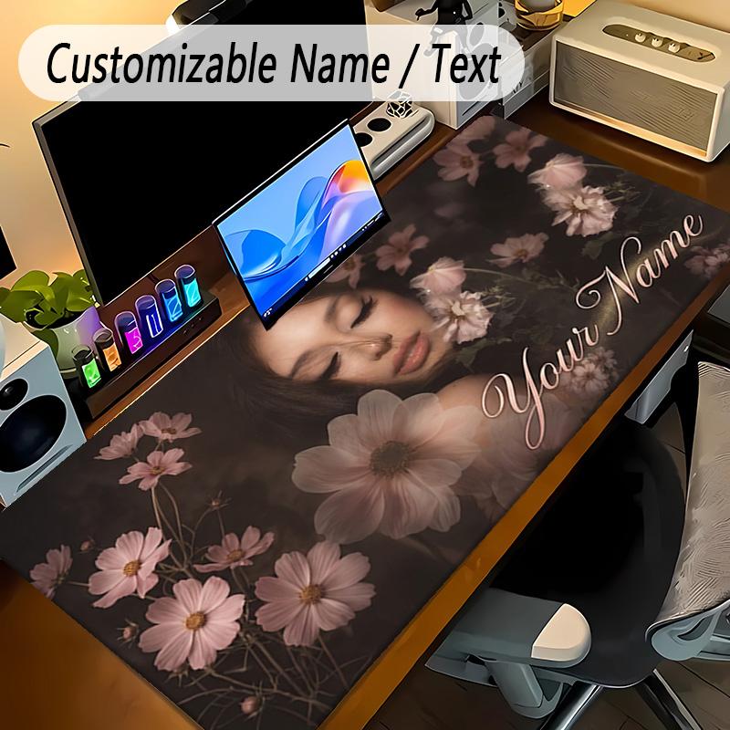 Large Mouse PadAriana Grande Custom Name Text Personalized Desk Mat Non Slip Gaming Pad