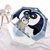 1pc Penguin Moonlight Automatic Folding Umbrella Automatic Open/Close, 8-Rib Durable Frame, Compact Travel Umbrella Suitable004