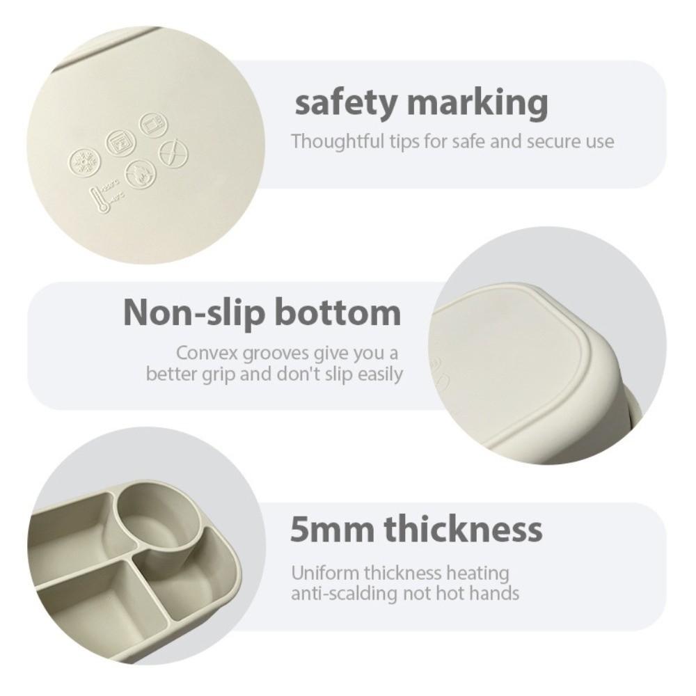 750ml Microwaveable Silicone Lunch Box Leak-Proof Food Storage Container Divided Lunch Box  Student