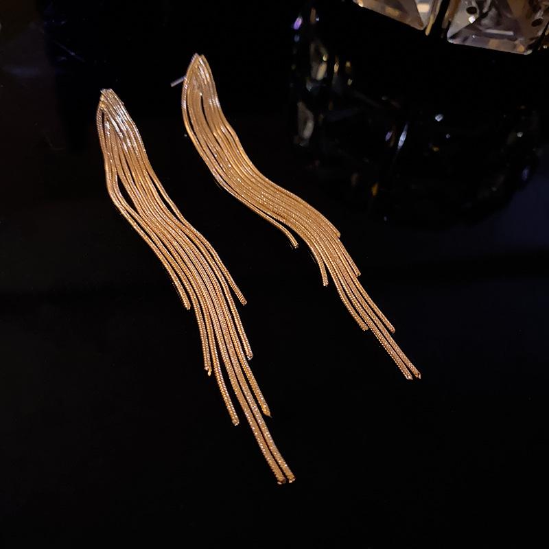 

Металлические серьги-кисточки «Серебряная игла» – Европейский и американский модный дизайн, Универсальные нишевые серьги-гвоздики высокого класса для женщин