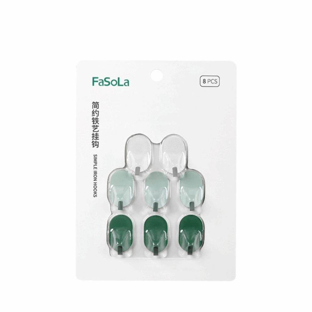8 PCS Easy Install Adhesive Hook White Green Robe Hook Durable Coat Hook  Home Office Dorm