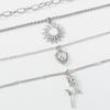 Tooxika Vintage Sun Love Heart Flower Necklace Diamonds Niche Street Fashion Necklace Women