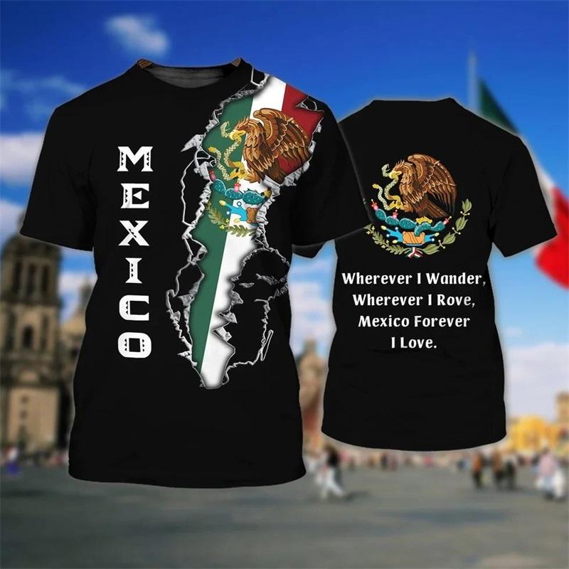 September Mexico Independence Day Tshirt For Men 3d Print Mexicana Flag Large Size Tee Tops Mens Short Sleeve Crew Neck T Shirt