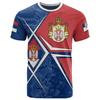 Serbian Flag National Emblem T Shirt For Men 3D Print Summer Casual T-shirt Fashion Sport O Collar Loose Short-sleeved Tee Shirt
