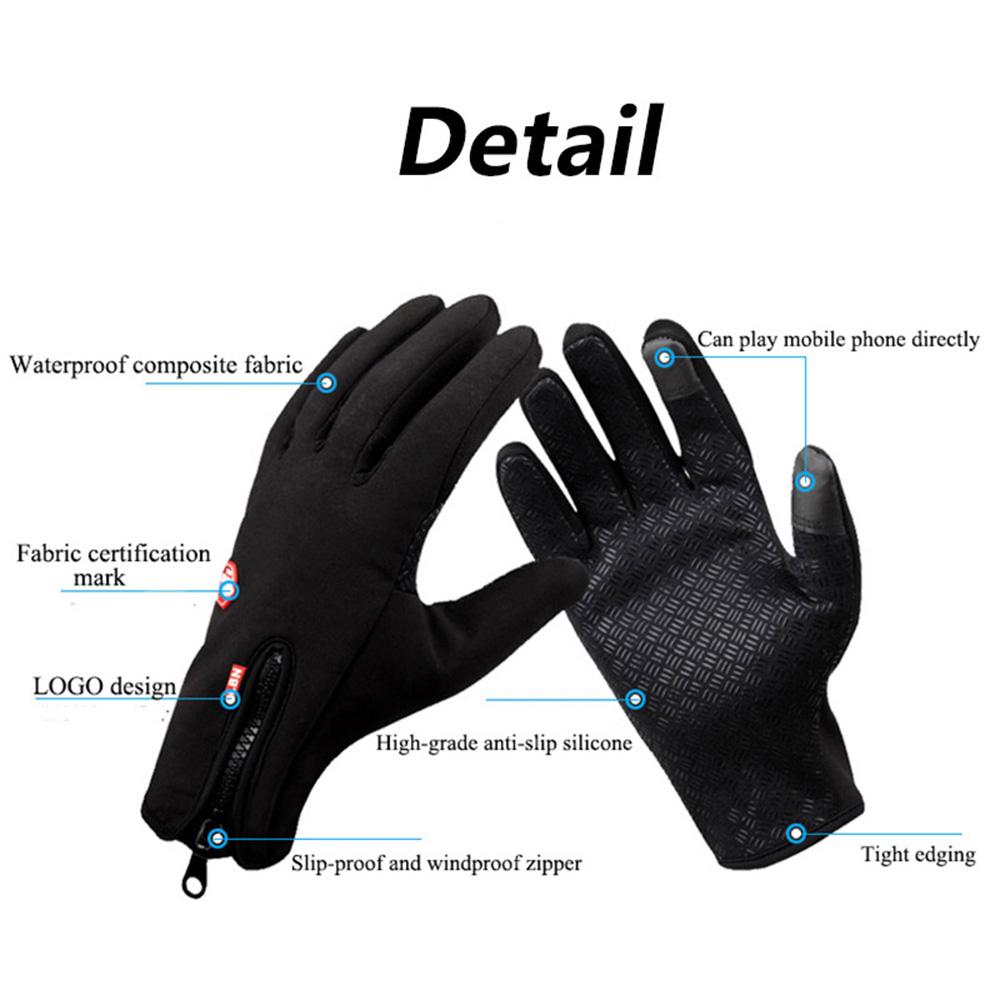 Windproof Warm Gloves For Winter Anti Slip Silicon Touch Screen Full Finger Cold-proof Bicycle Cycling Touchscreen Sport Gloves
