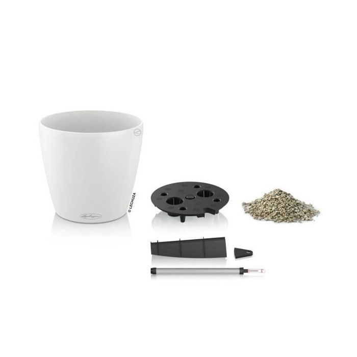 LECHUZA Blumentopf - Classico Farbe 28 - Ø 28 x 26 - Komplett-Set - Weiß - 9 L