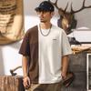 JieLeNuo Men's American Style Color Block Short Sleeve Cotton T-Shirt