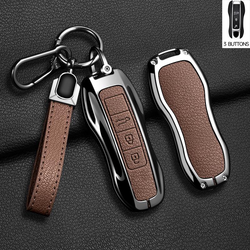 Zinc Alloy Car Key Case Cover Shell Fob For Porsche Panamera Spyder Carrera Macan Cayman Cayenne 911 970 981 991 Car Keychains