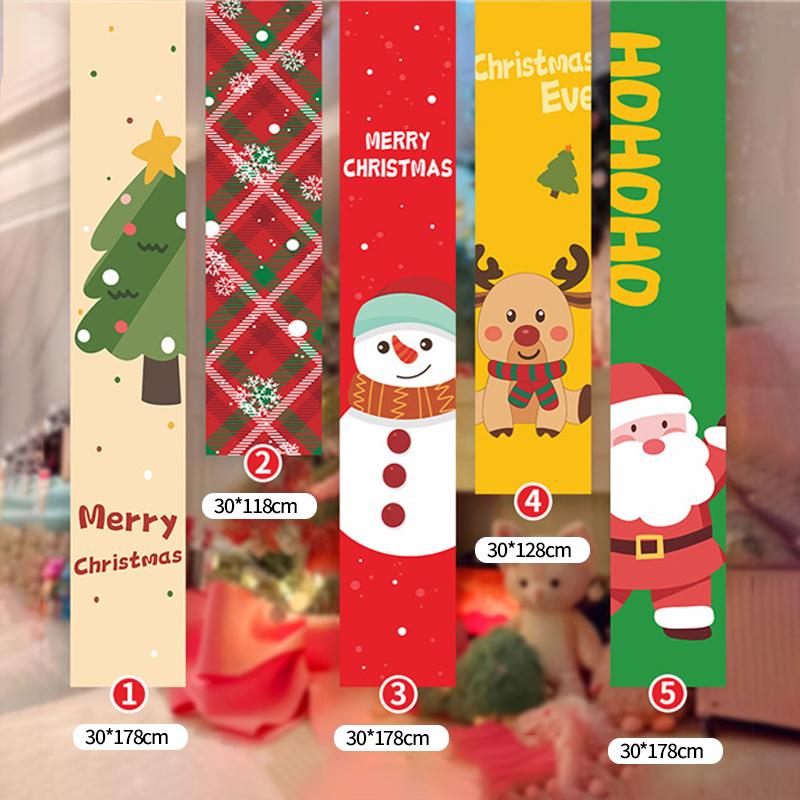Christmas Hanging Flags Background Merry Christmas Santa Claus Snowman Hanging Banners Christmas New Year Atmosphere Decorations