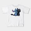 Boys Girls Soft Cotton Graphic Tees Toothless And Stitch Breathable Daily School Wear Kids T-Shirts