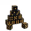 6 Black And Golden Dice - Board Game Additions - Family Entertainment - Party Gifts - Gaming Dice - Essential for Tabletop Games