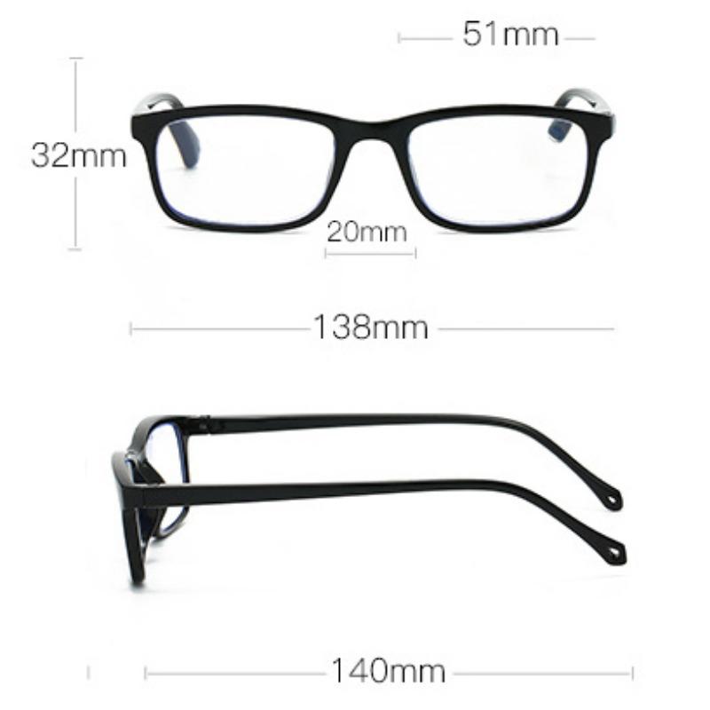 High Definition Portable Adjustable Spring Leg Anti Blue Light Reading Glasses Square PC Frame Presbyopia Eyeglasses