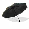 Ombrello Pieghevole Automatico con Design a Foglie d'Acero Colorate, Portatile e Pieghevole, 8 Stecche Robuste, Vivace Motivo a Foglie d'Autunno, fo