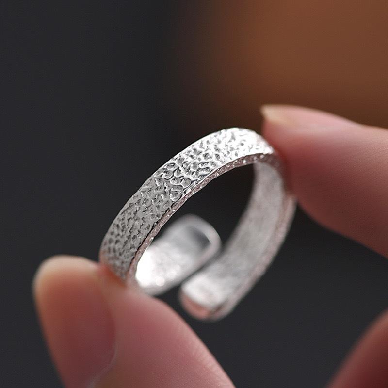 Hammered Textured Open Ring Unisex Fashionable High End Personalized Versatile Index Finger Band