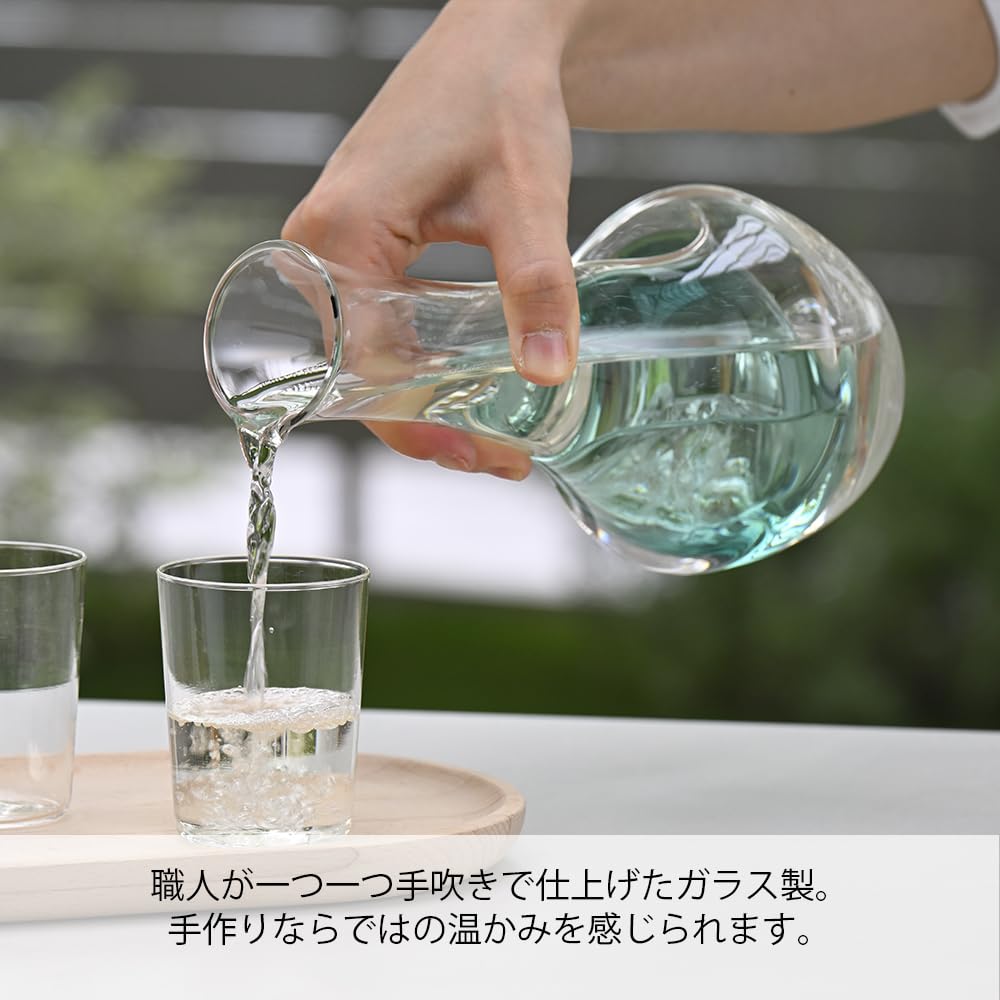 Hario Cool Carafe 360ml Sake Ice Colored Soda Sake Wine Milk N, Capacity, Clear/green Glass, Carafe, Pocket, Glass, Glass, Carafe, Decanter, Pitcher,
