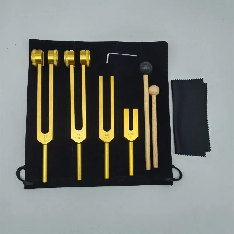 Tuning Fork Therapeutic Diapason Therapy 128Hz 136.1Hz 528Hz 4096C Tuning Forks Set Healing Sound Chakras Harmonizer Accessories