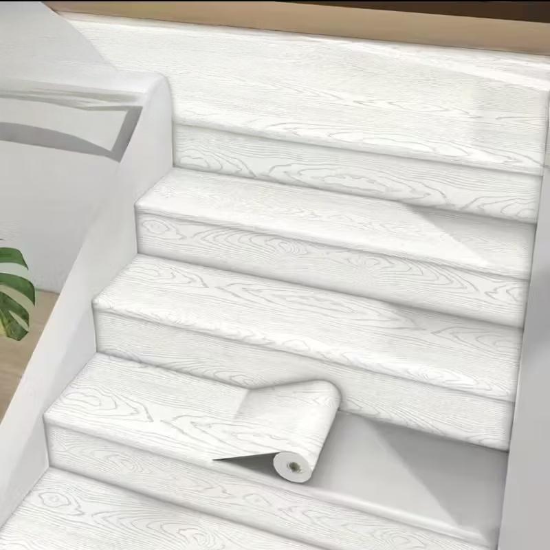 1pc Home Decor Windowsill Waist Line Wallpaper Waterproof Wood Grain Waveguide Line Door Frame PVC Skirting Line