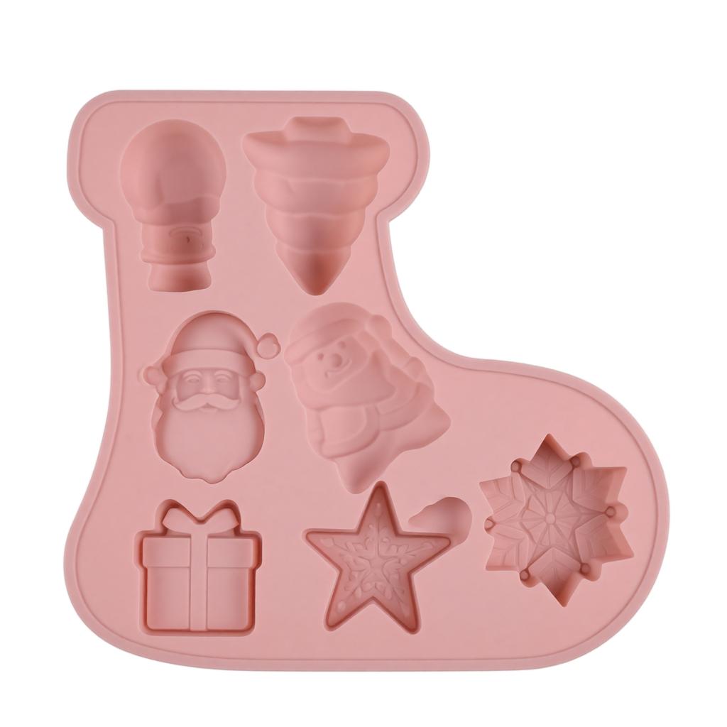 Christmas Silicone Cake Mold 7 Cavities Baking Mold for Kitchen DIY Chocolate Candy Mold Flexible Non-Stick Silicone Mold for Baking