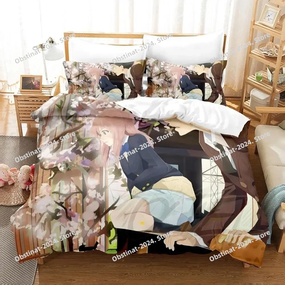 3d Anime Film A Silent Voice Bedding Set Printed Bed Set Duvet Cover Sheet Pillowcase Bed Soft Quilt Cover Full Queen King Size