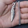 Hiphop Hip Hop Trend Street Personality Line Wing Accessories Titanium Steel Necklace Men And Women