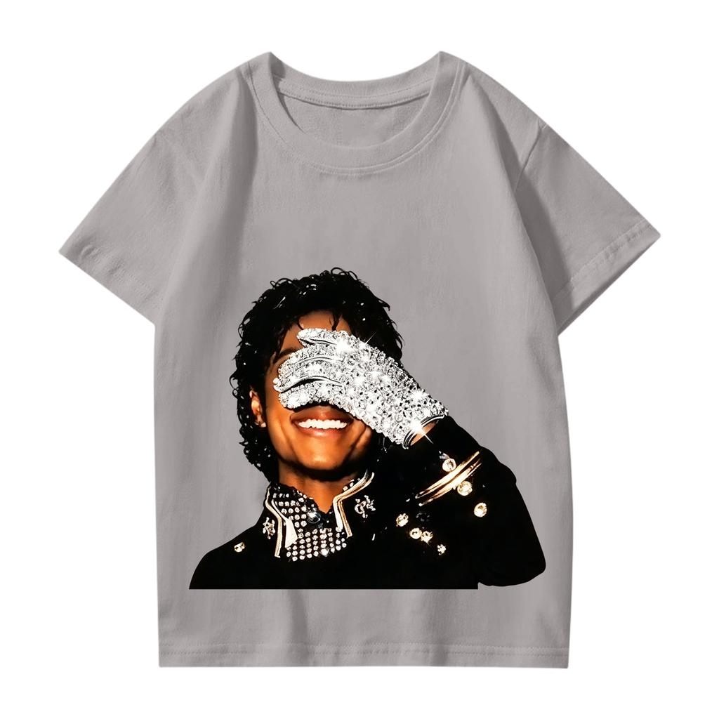 Fashionable Round Neck Short Sleeve Work Clothes Printed Tops For KID Summer Tops