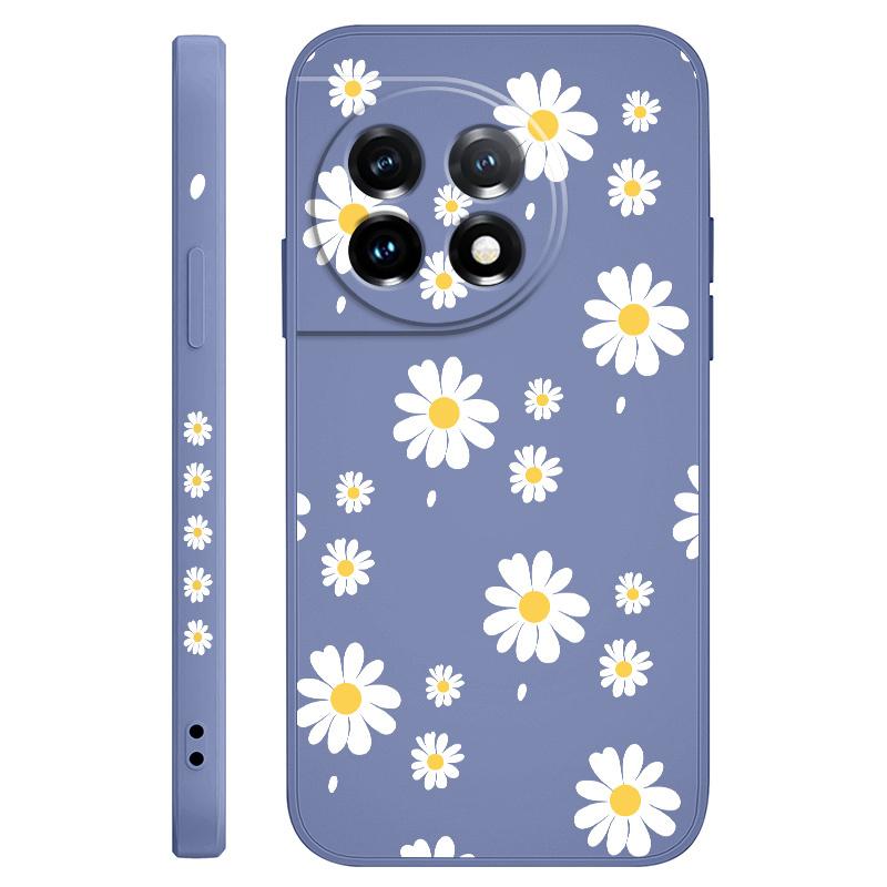 Daisy Petals Phone Case For Oneplus 13 13R 12 12R 11 11R 10 10R 10T 9R 9RT 9 8T 8 7 7T Pro 5G Liquid Silicone Cover