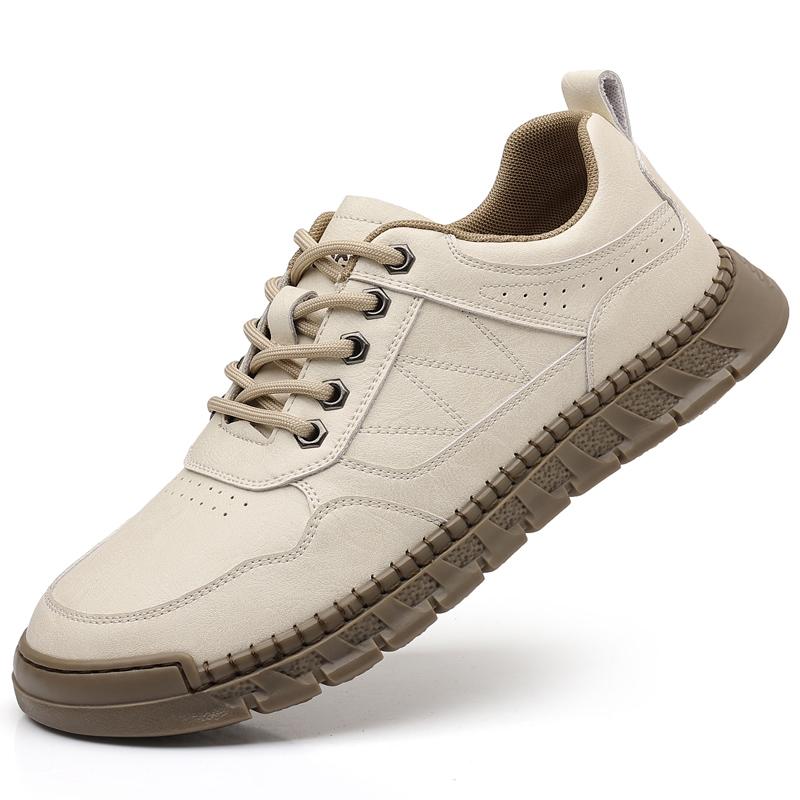 

Fashion Four season casual men s leather shoes Comfortable daily versatile design style Outdoor street walking work Business shoes 44 белый