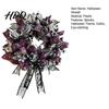 Halloween Wreath Mesh Ribbon for Front Door Spooky Skull Pumpkin with Door