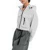 DECATHLON Urban Function Hooded Zipper Long Sleeve Short Cargo Multi-Pocket Jacket Women's Pearl Off-White