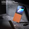 For Motorola Razr 50 5G Case Black Edge PU Leather Coated PC Phone Cover