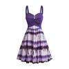 Robe Sans Manches Coupe A, Boutonnée Faussement, Tie-Dye, Grande Taille