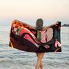 1pc nezouko9 Beach Towel, Beach and Seaside Swimming Pool Equipment, Fashion Pattern, Rectangular, Travel Essentials