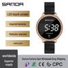 Sanda 8006 Men's Electronic Watch with Single-Point Touch Key and Mesh Band