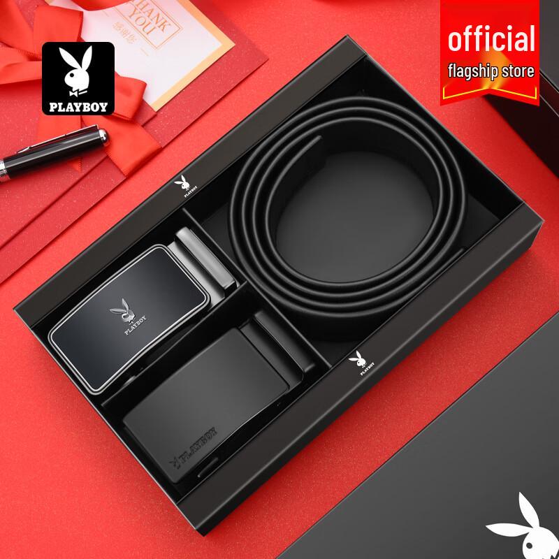 PLAYBOY Men s Leather Automatic Buckle Belt 110cm+