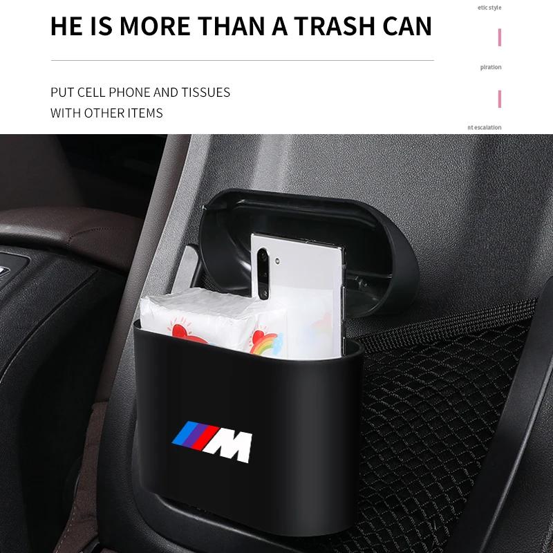 Car Trash Can Portable Hanging Vehicle Garbage Case Car Logo For BMW E34 E46 E39 E38 E90 E60 E36 F30 F30 F10 E92 E38 E91 M3 M5