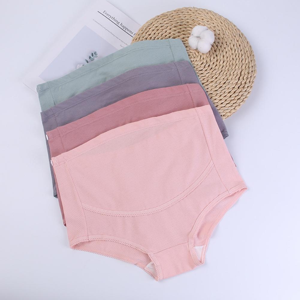 Gravidtruser i bomull med høy midje Truser for gravide Justerbart gravidundertøy Graviditetstruser Magestøtte Gravidtruser