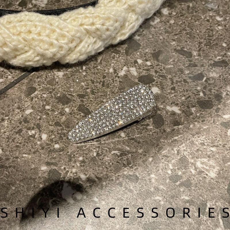 

Rhinestone Duckbill Hair Clip: Seamless Full Diamond Hairpin for Side Bangs and Forehead