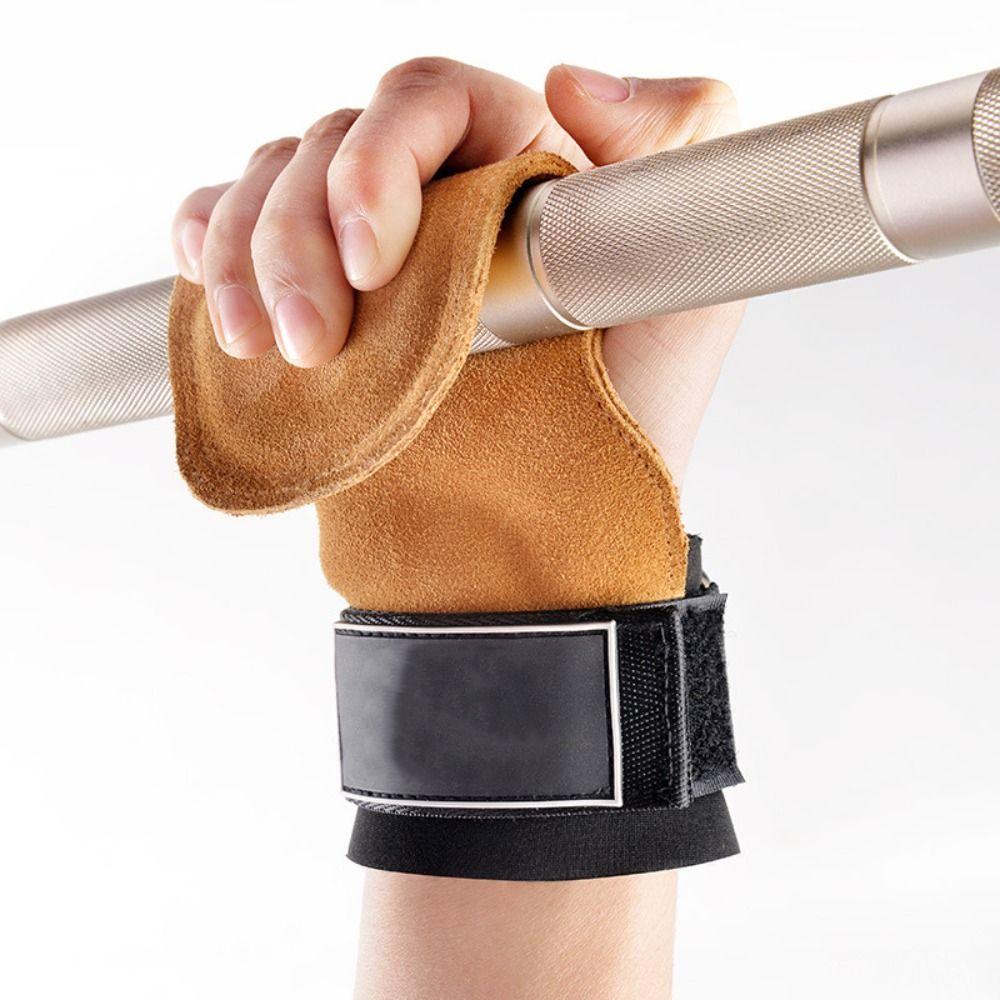 Double Leather Gym Gloves Cowhide Workout Gloves Protection Deadlift Belt  Gym Training