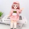 Mini muñeca articulada móvil de 30CM para niñas, juguete 3D con ojos grandes, trajes completos de princesa, colección de vestidos, regalo para niños