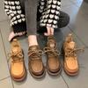 Autumn New Vintage Women's Spring British All-in-One Comfortable Round Toe Lace-Up Boots