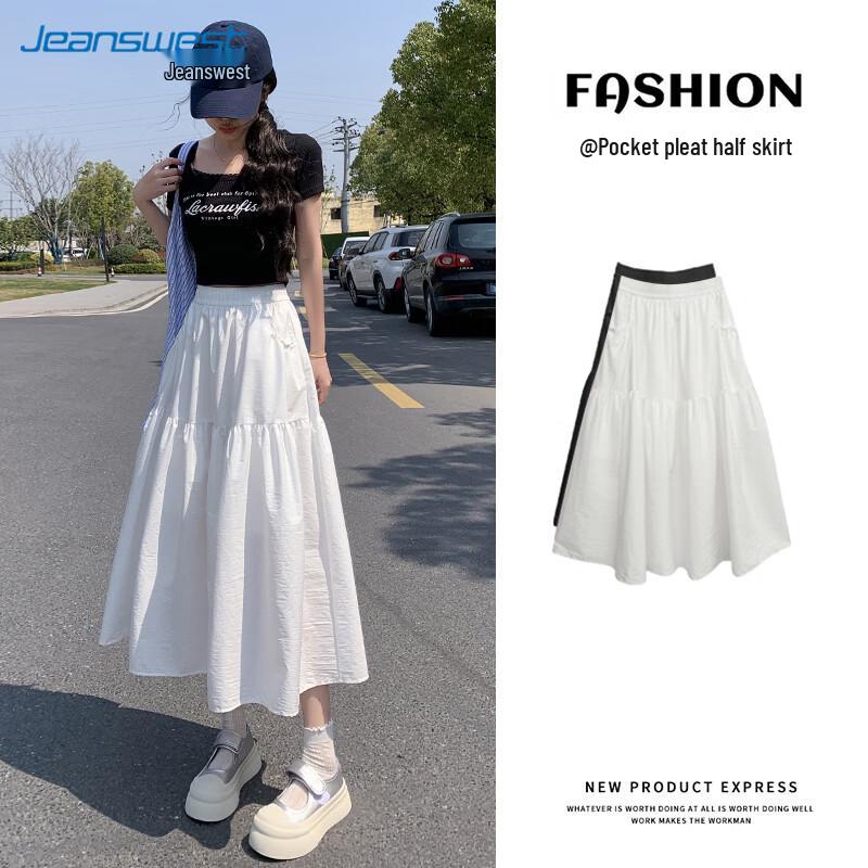 Jeanswest Women s High-Waist Pleated A-Line Midi Skirt M