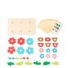 Montessori DIY Wooden Flower Puzzle Board Game With Cards Shape Color Cognition & Matching Geometric Educational Toy For Kids