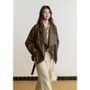 Mixiu French Style Oversized Lapel Trench Coat with Belt