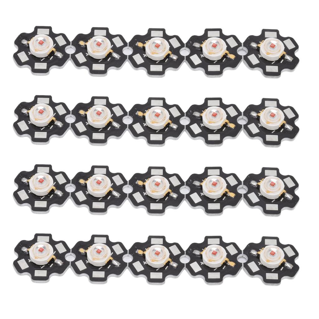 20pcs LED Chips Aluminum LED Lamp Beads Yellow Light Chips with Aluminum Substrate for DIY Lighting Fixtures