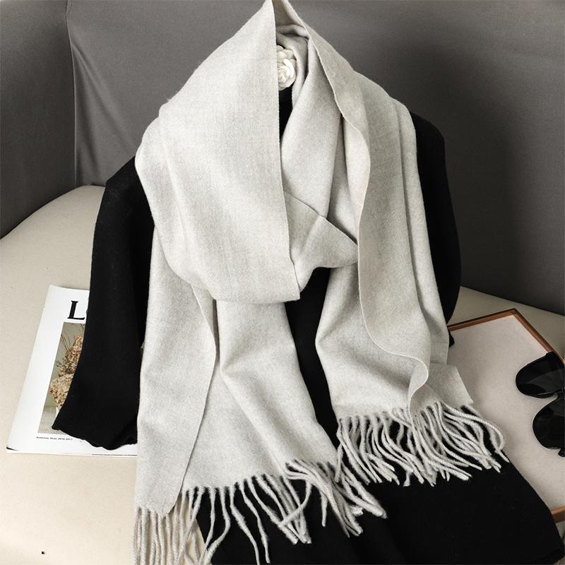 Nytt 62 farger Vinterskjerf for kvinner Langt Varmt Kasjmirskjerf Hijab Ensfarget Dame Sjal Wrap Kvinnelig Pashmina Bandana Hodeskjerf